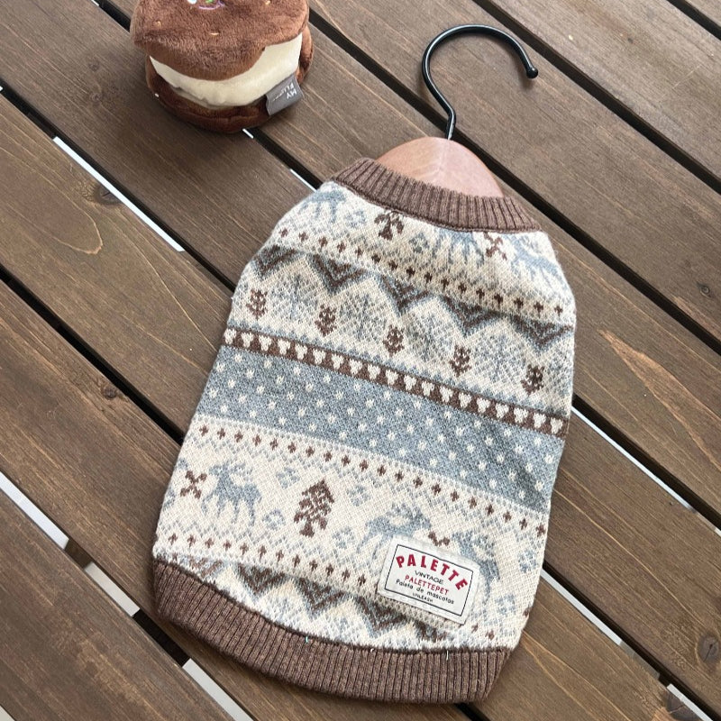 PalettePet® Christmas Ethnic Style Sweater for Dogs – Beige