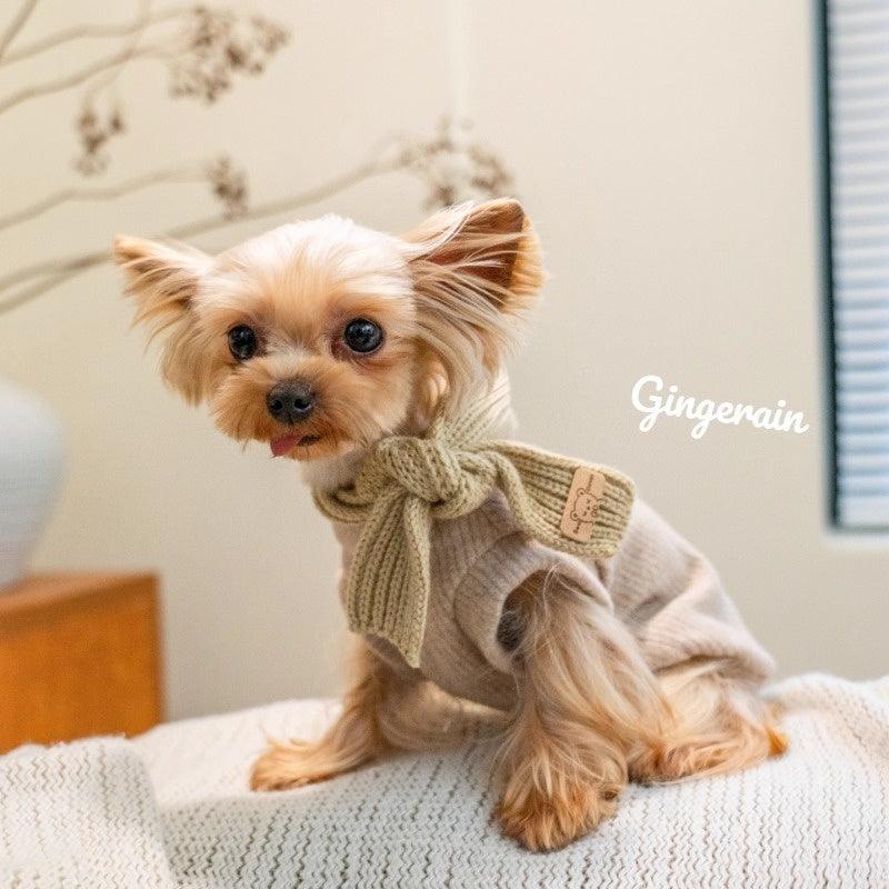 GINGERAIN® Melange Knit Warm Pet Vest with Scarf - KIKOPALS