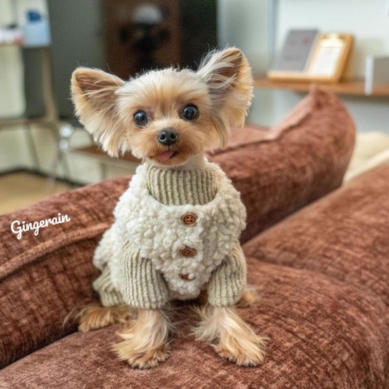 GINGERAIN® Shearling Dog Vest with Sweater - KIKOPALS