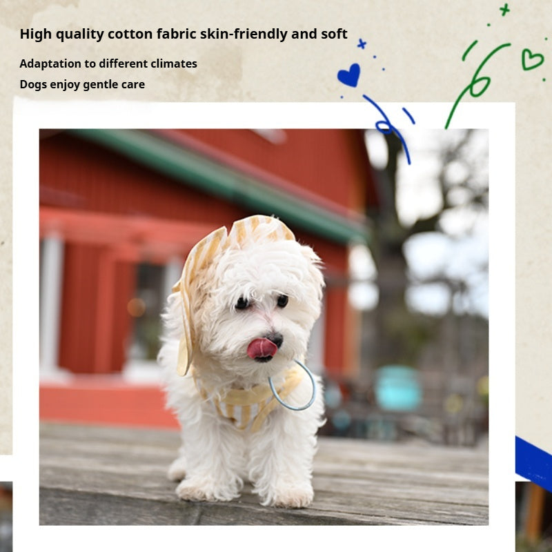 LIKAPAWS® Cotton Yellow Dog Shirt & Sun Hat Set