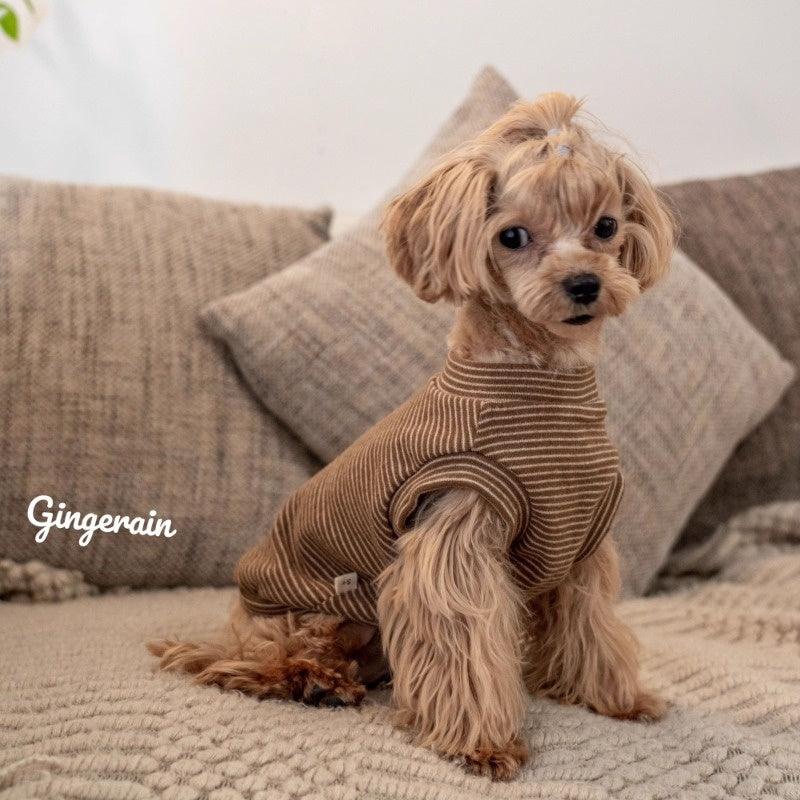 GINGERAIN® Striped Cotton Brushed Warm Dog Vest - KIKOPALS