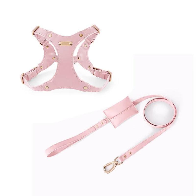 Minly® Leather Dog Harness and Leash Set - KIKOPALS