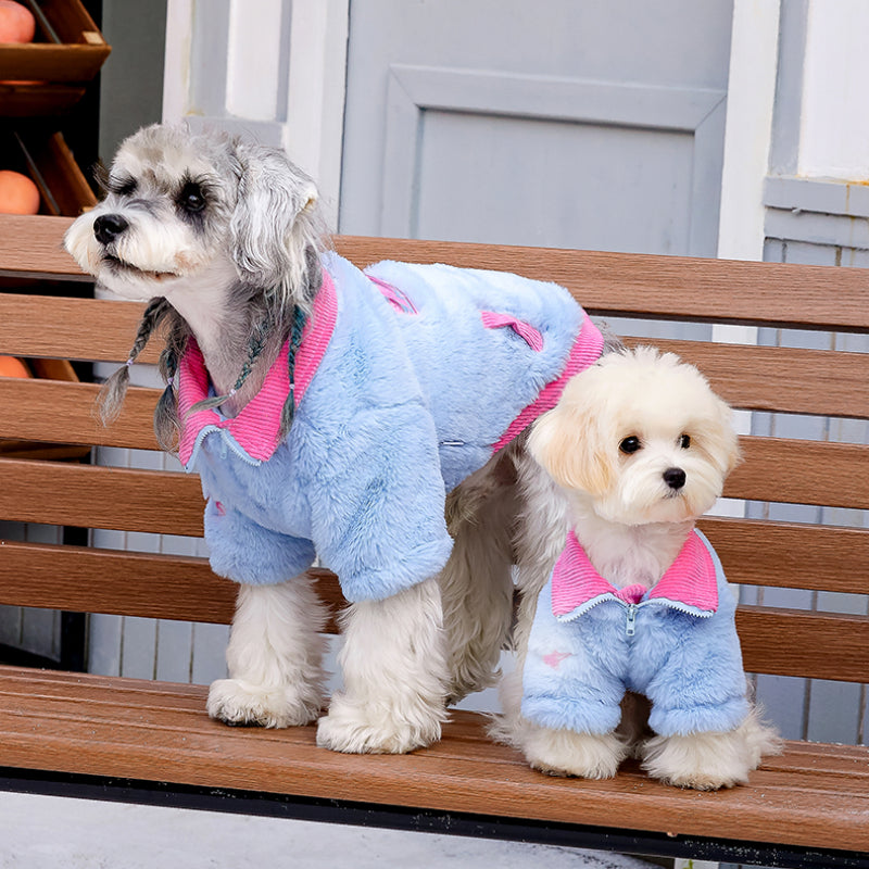 MookiPet® Blue Plush Coat for Dogs