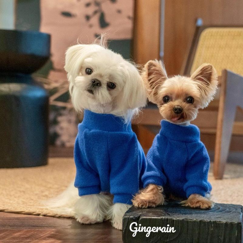 GINGERAIN® Bule Turtleneck Warm Pet Sweater - KIKOPALS