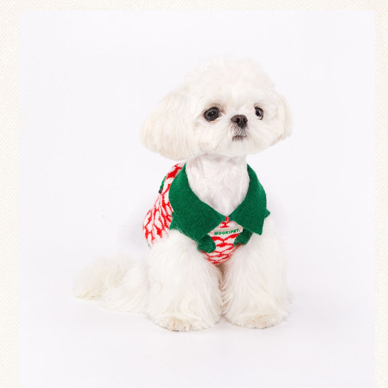 MookiPet® Christmas Heart Sweater Vest for Dogs – Red – Festive and Comfortable