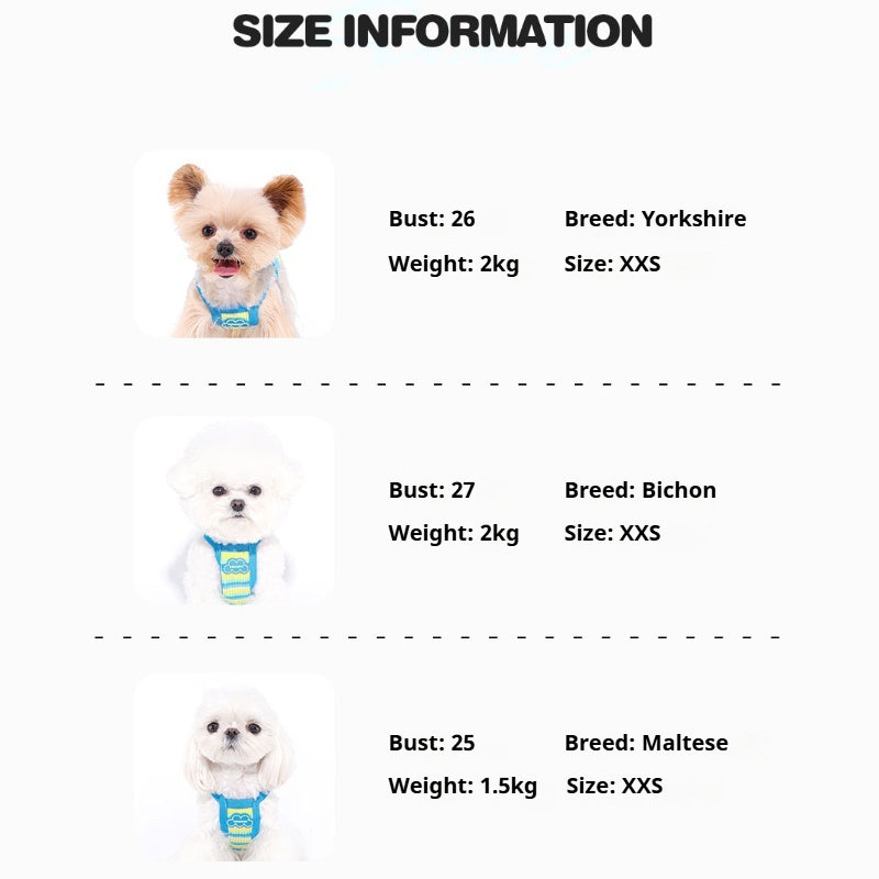 MookiPet® Cloud Striped Sling for Dogs – Blue & Yellow