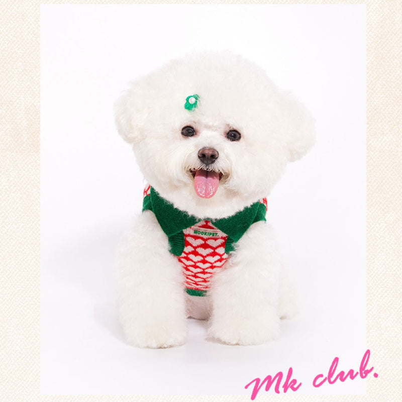 MookiPet® Christmas Heart Sweater Vest for Dogs – Red – Festive and Comfortable