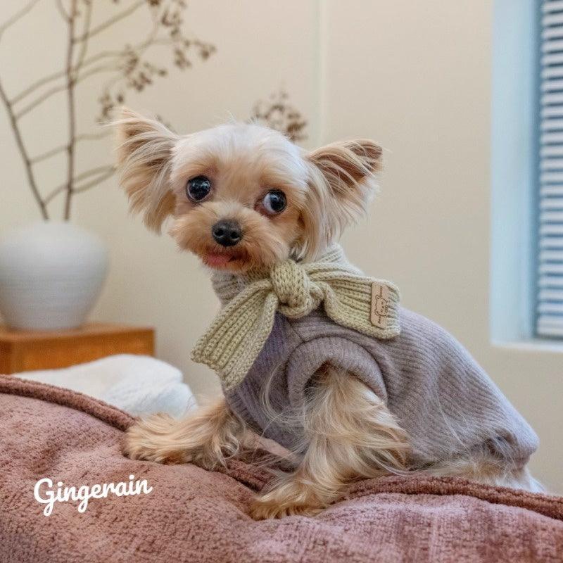 GINGERAIN® Melange Knit Warm Pet Vest with Scarf - KIKOPALS