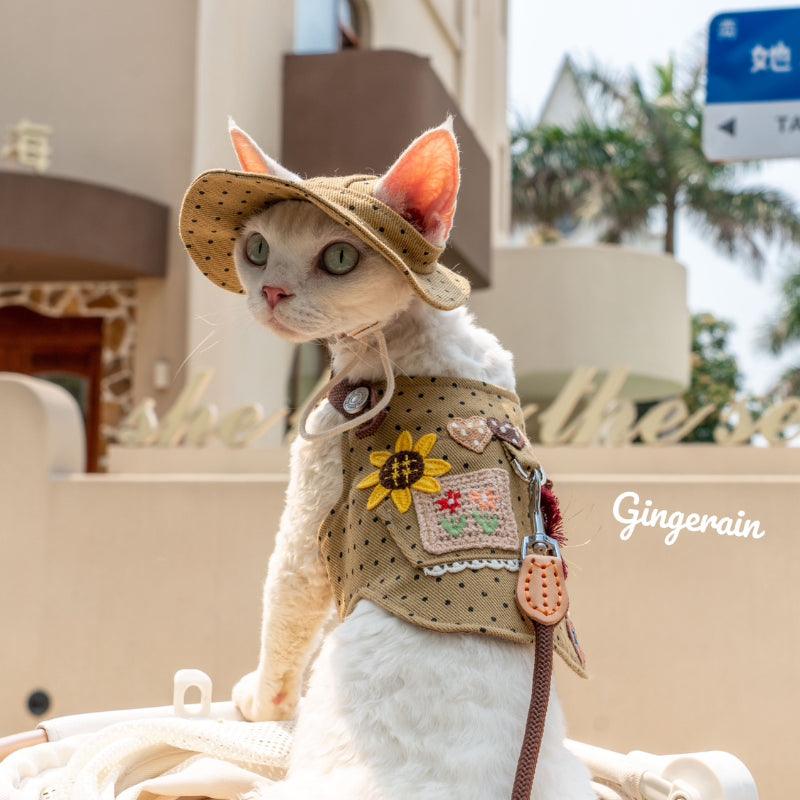 GINGERAIN® Denim Cat Backpack Harness & Leash Set - KIKOPALS