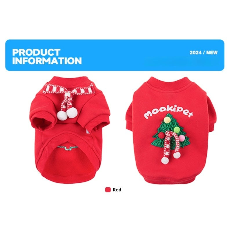 MookiPet® Christmas-tree Red Hoodie for Dogs