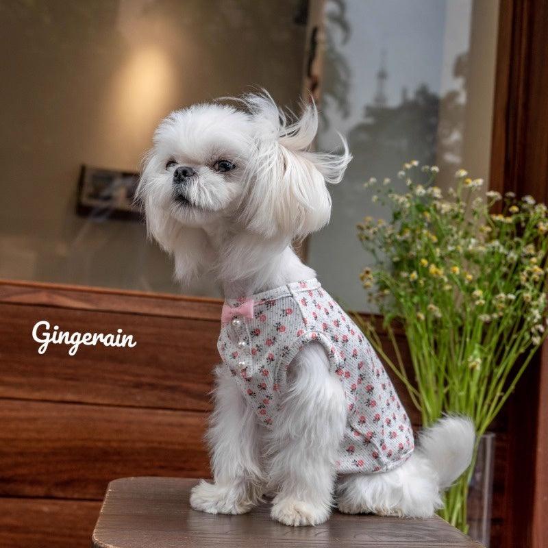 GINGERAIN® Breathable Cotton Pet Vest with Pearls - KIKOPALS