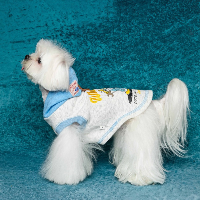 PalettePet® Color Block Embroidered Hoodie for Dogs & Cats – Light Grey