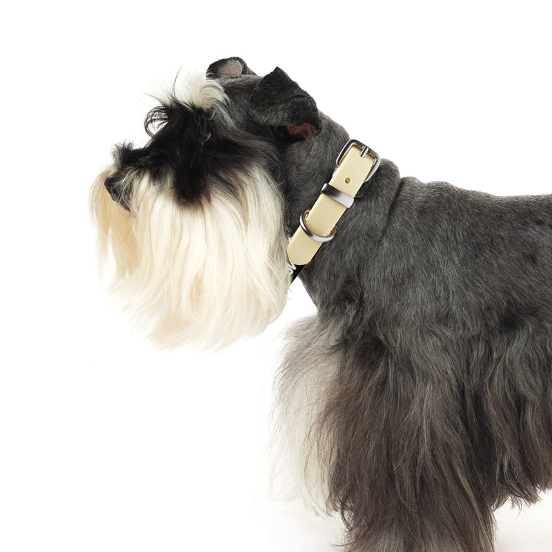 Nuoz® Pet PVC Collar – Moon Milk White – Waterproof and Durable