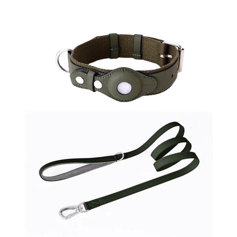 Minly® Leather Dog Collar & Leash Set for Airtag - KIKOPALS