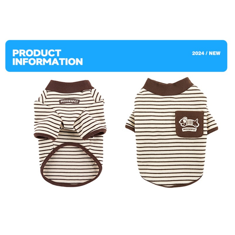 MookiPet® Striped Velvet T-Shirt for Dogs