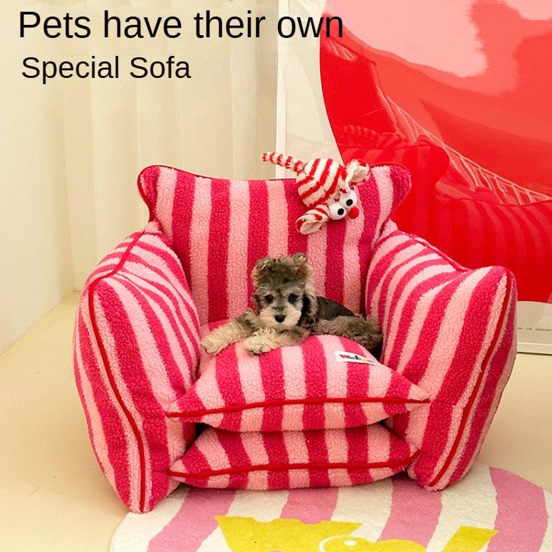 Wooligan® Striped Antibacterial Pet Sofa Bed - KIKOPALS