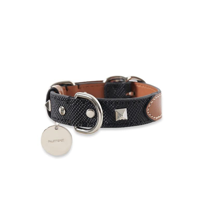 PalettePet® Color-Blocked Stud Leather Dog Collar & Leash Set - KIKOPALS