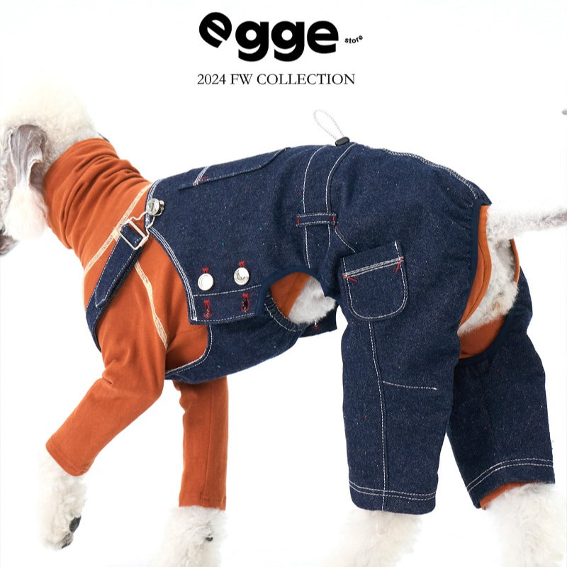 egge® Vintage Denim Overalls for Dogs