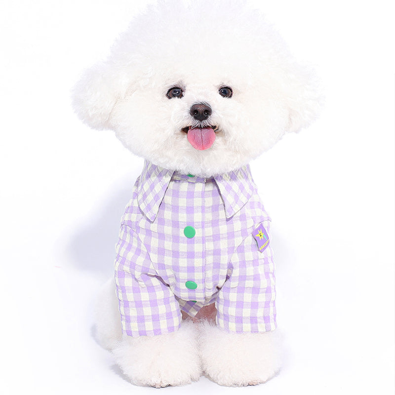 MookiPet ® Purple Plaid Dog Shirt