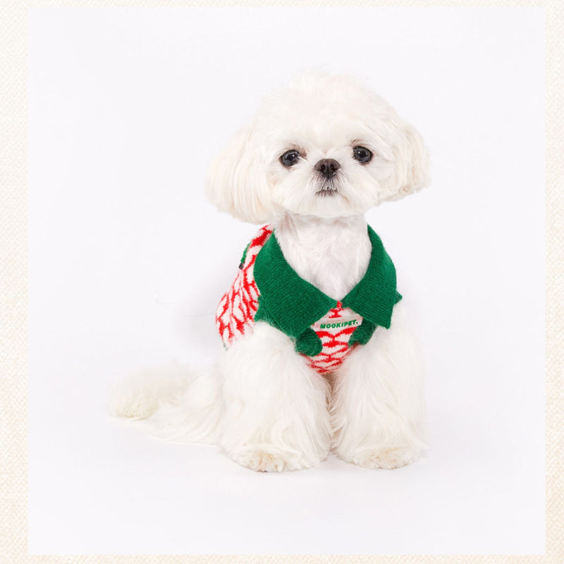 MookiPet® Christmas Heart Sweater Vest for Dogs – Red – Festive and Comfortable