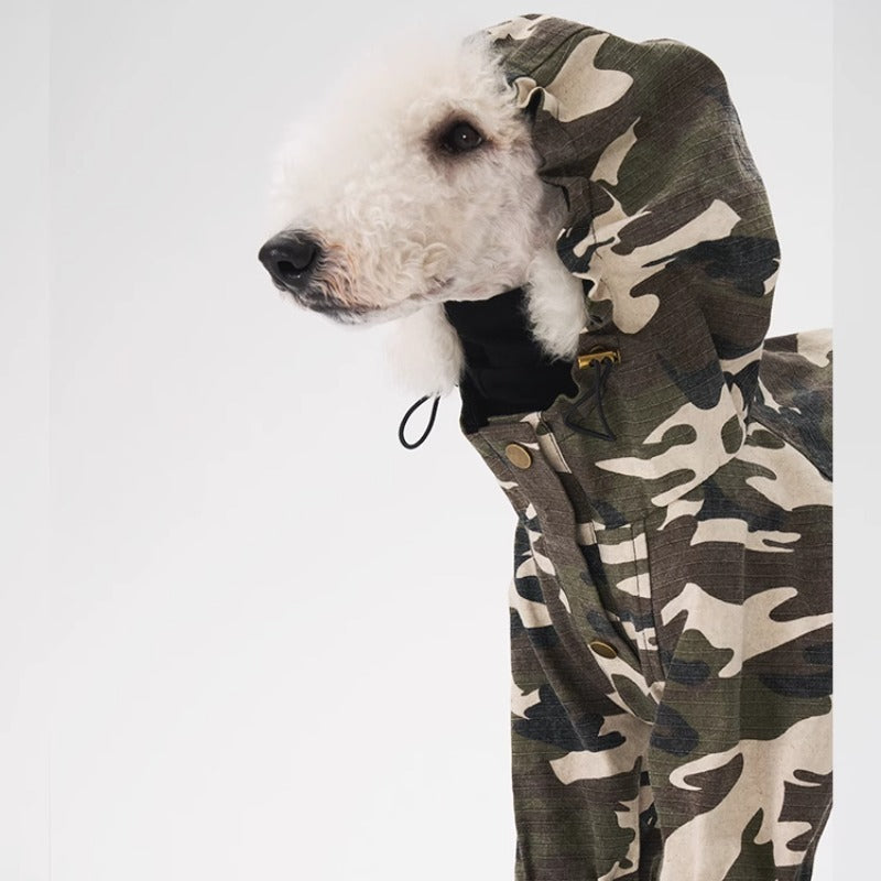 egge® Camouflage Windproof Dog Jacket – Vintage Style for Medium Breeds