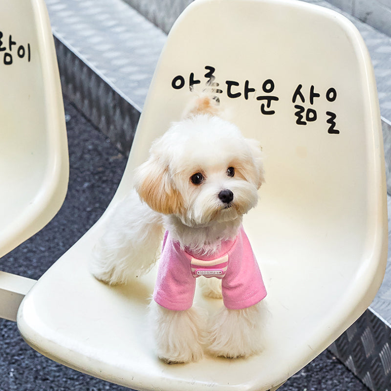 MookiPet® Pink Striped Pet T-Shirt for Dogs