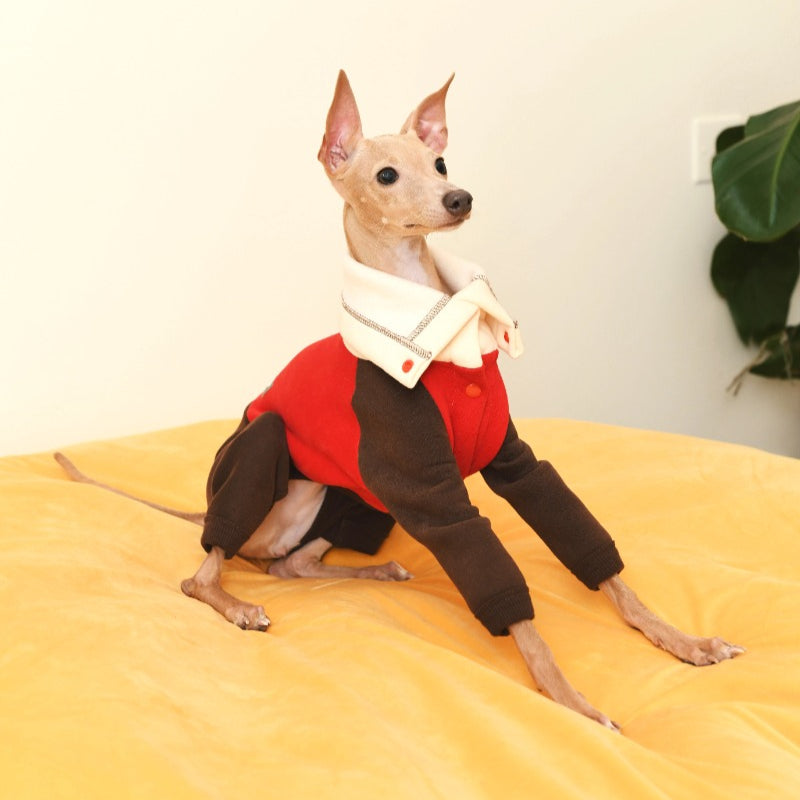 iiNeed® Red Patchwork Hoodie Winter For Dogs