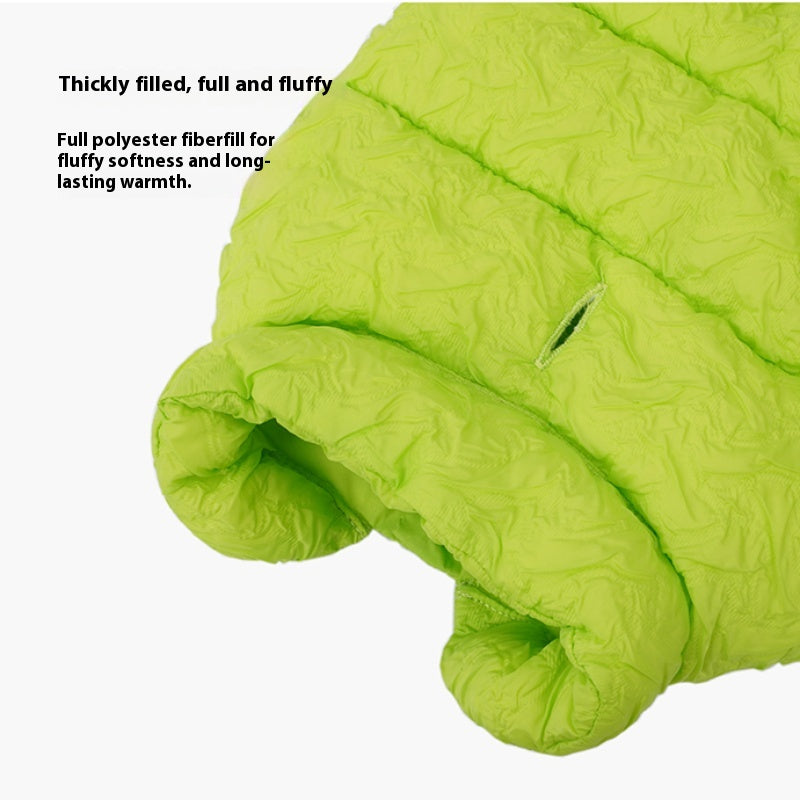 ZEZE® Textured Down Jacket in Neon Green for Cats & Small Dogs
