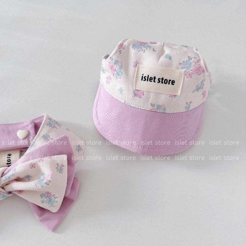 islet store® Pink Floral Pet Bandana / Hat - KIKOPALS