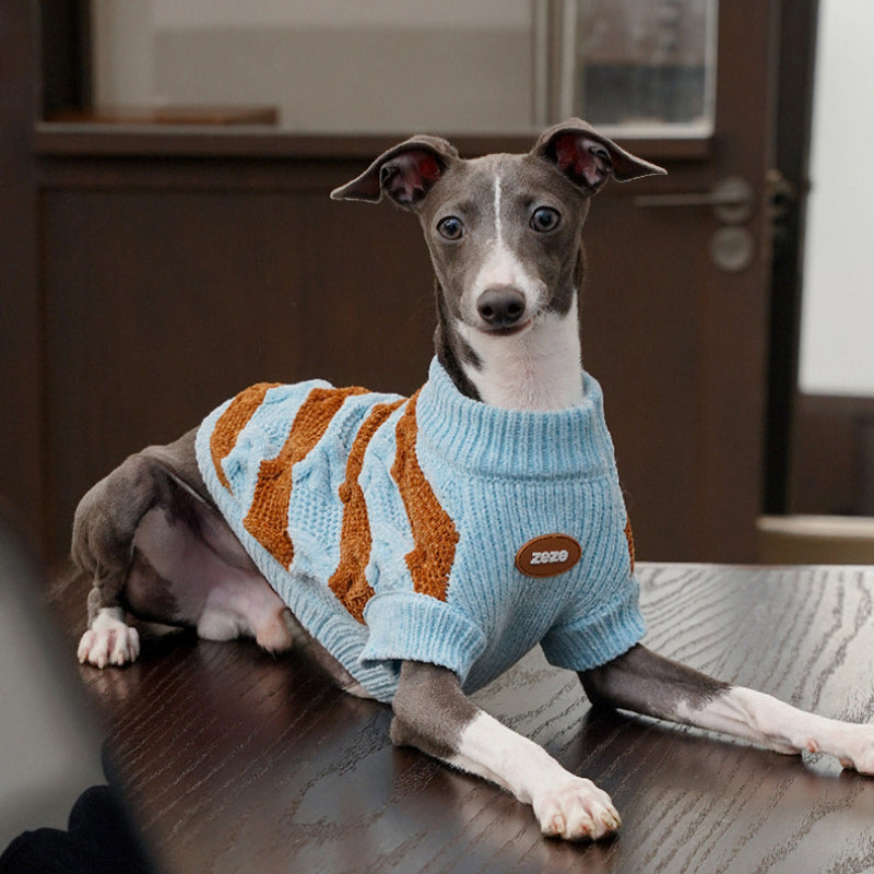 ZEZE® Chenille Striped Pet Sweater