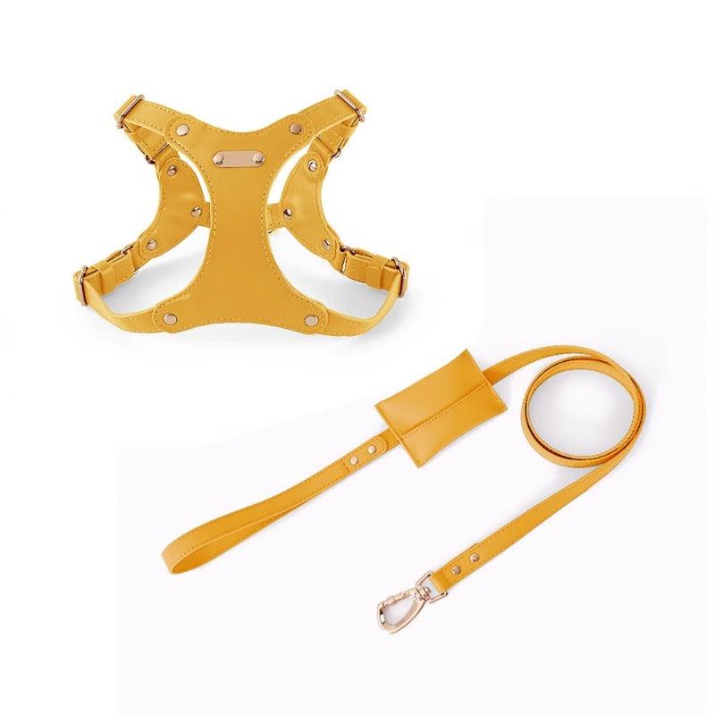 Minly® Leather Dog Harness and Leash Set - KIKOPALS