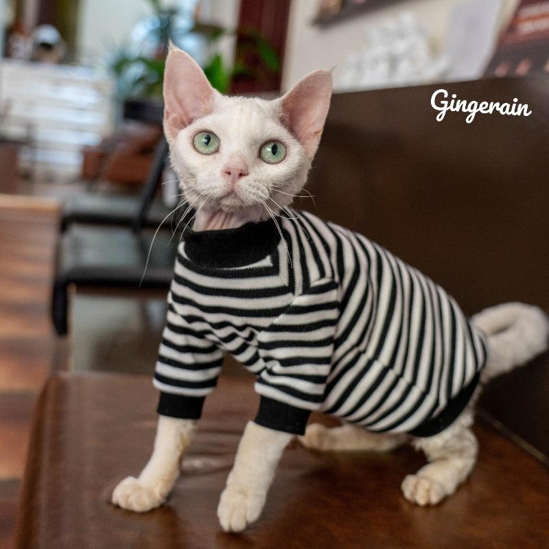 GINGERAIN® Cotton Warm Striped Cat Sweater - KIKOPALS