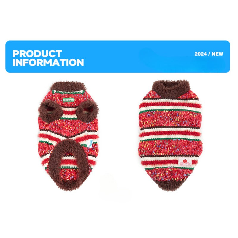 MookiPet® Striped Sweater Vest for Dogs and Cats – Red