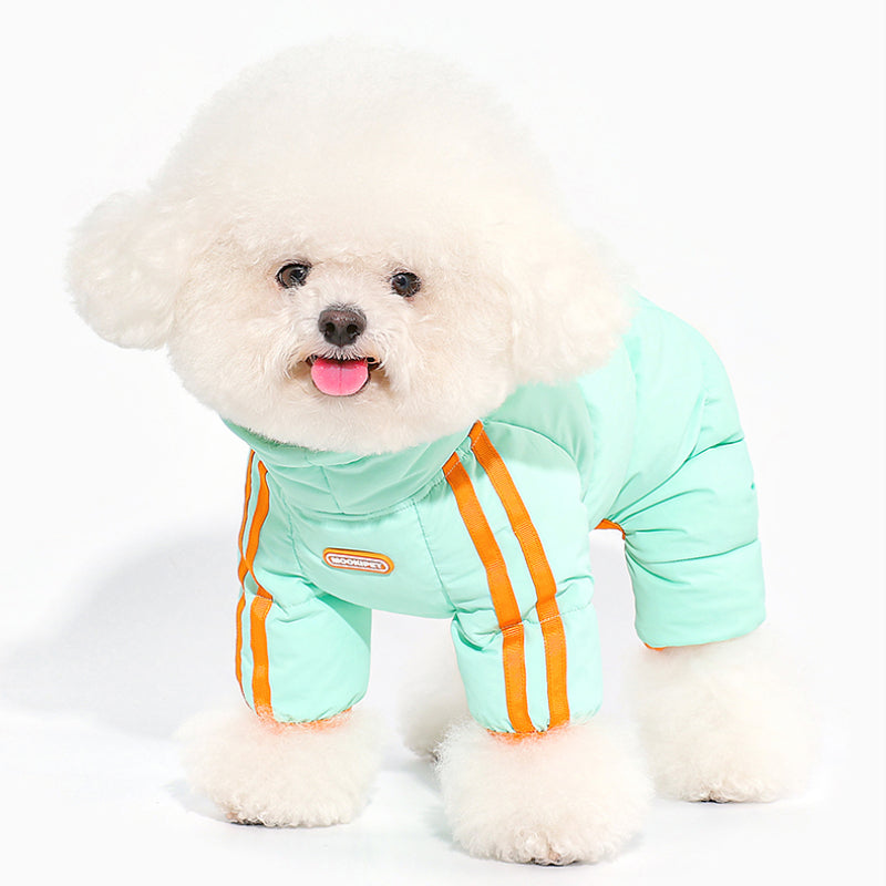 MookiPet® Caterpillar Four-Legged Down Coat for Dogs – Green and Orange