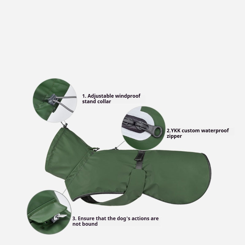 BlackDoggy® Puffer PU Raincoat for Dogs – Waterproof & Windproof