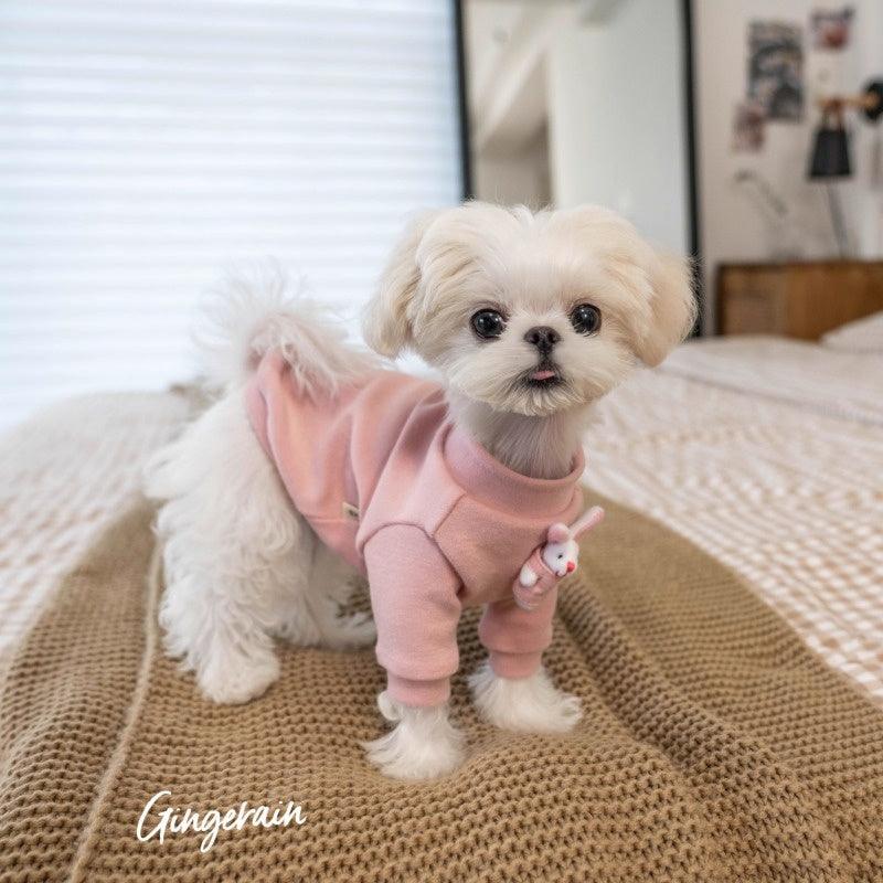 GINGERAIN® Pink Warm Bunny Dog Sweatshirt - KIKOPALS