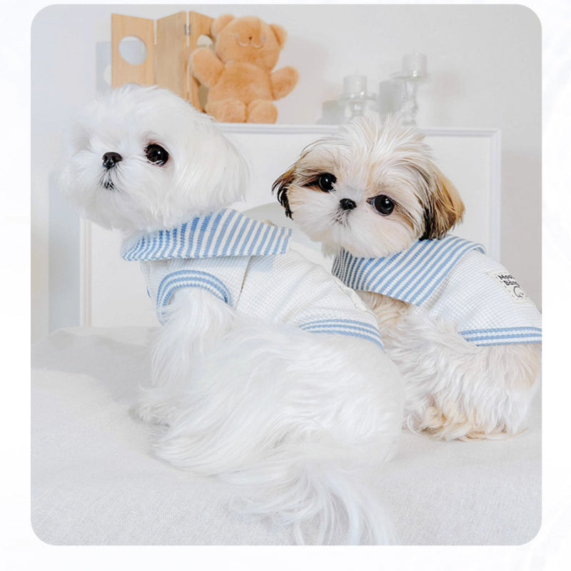 MooliBang® Nautical Collar Vest for Small Dogs – Blue/White