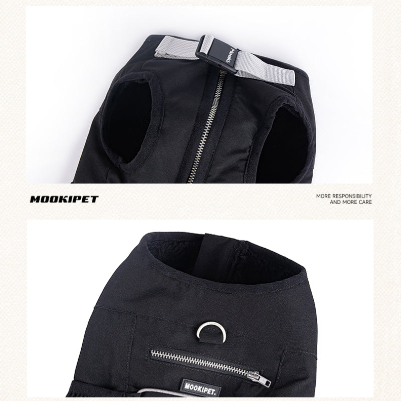 MookiPet® Outdoor Functional Fleece Vest for Dogs – Black