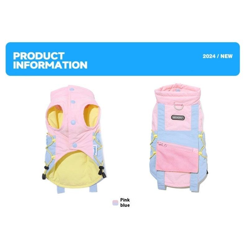 MookiPet® Pink-Blue Warm Cotton Jacket for Dogs