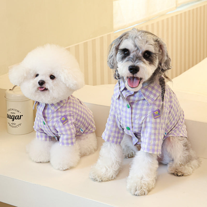 MookiPet ® Purple Plaid Dog Shirt