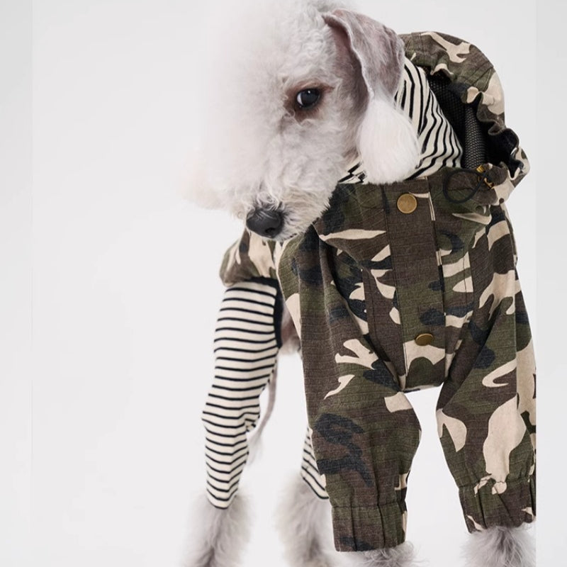 egge® Camouflage Windproof Dog Jacket – Vintage Style for Medium Breeds