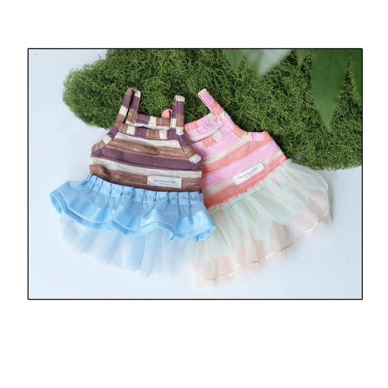 MARSHMALLOW® Sweetheart Stripe Dress for Dogs – Pink/Brown