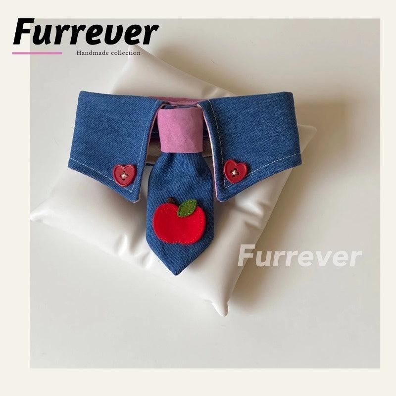 Furrever® Apple Denim Tie Pet Bib - KIKOPALS