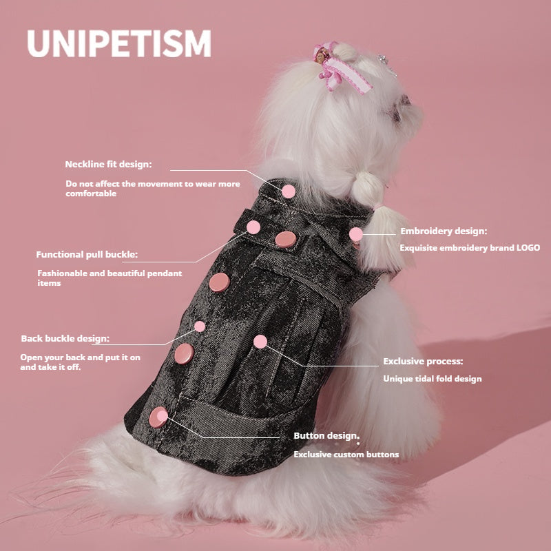 UNIPETISM® BlackPink Denim Jacket for Dogs & Cats