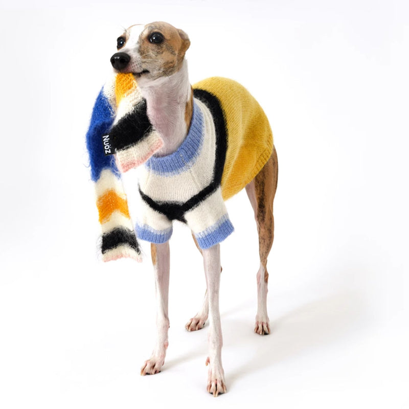 Nuoz® Handmade Customized Pet Scarf - Color Block Mohair Wool for Dogs