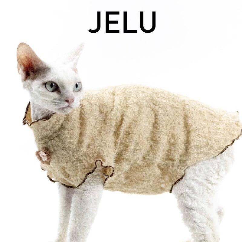 JELU® Light Khaki Lace Cat Clothing - KIKOPALS