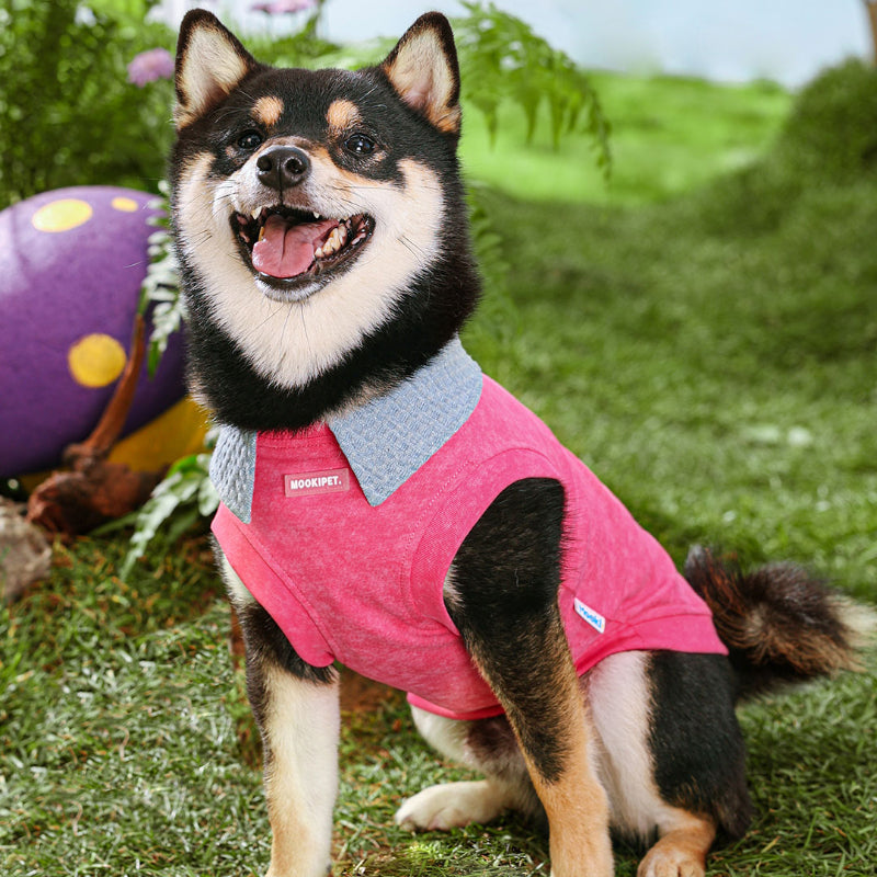 MookiPet® Pink Denim Color Block Vest for Dogs & Cats