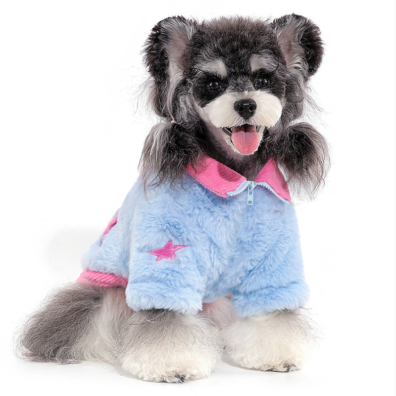 MookiPet® Blue Plush Coat for Dogs