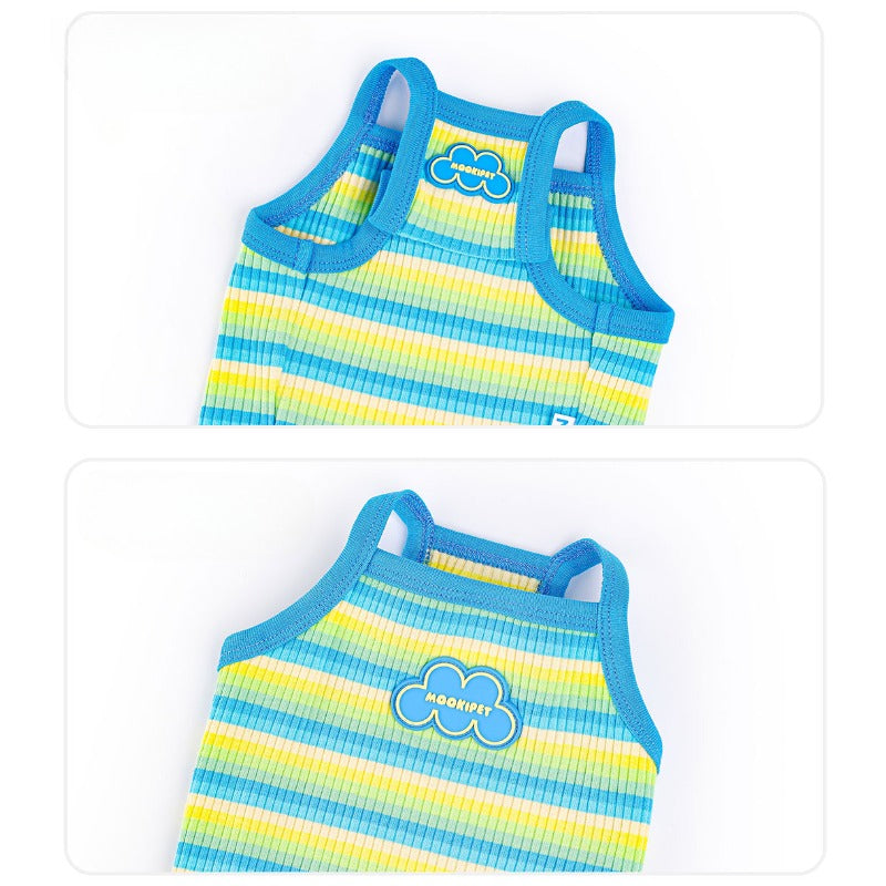 MookiPet® Cloud Striped Sling for Dogs – Blue & Yellow