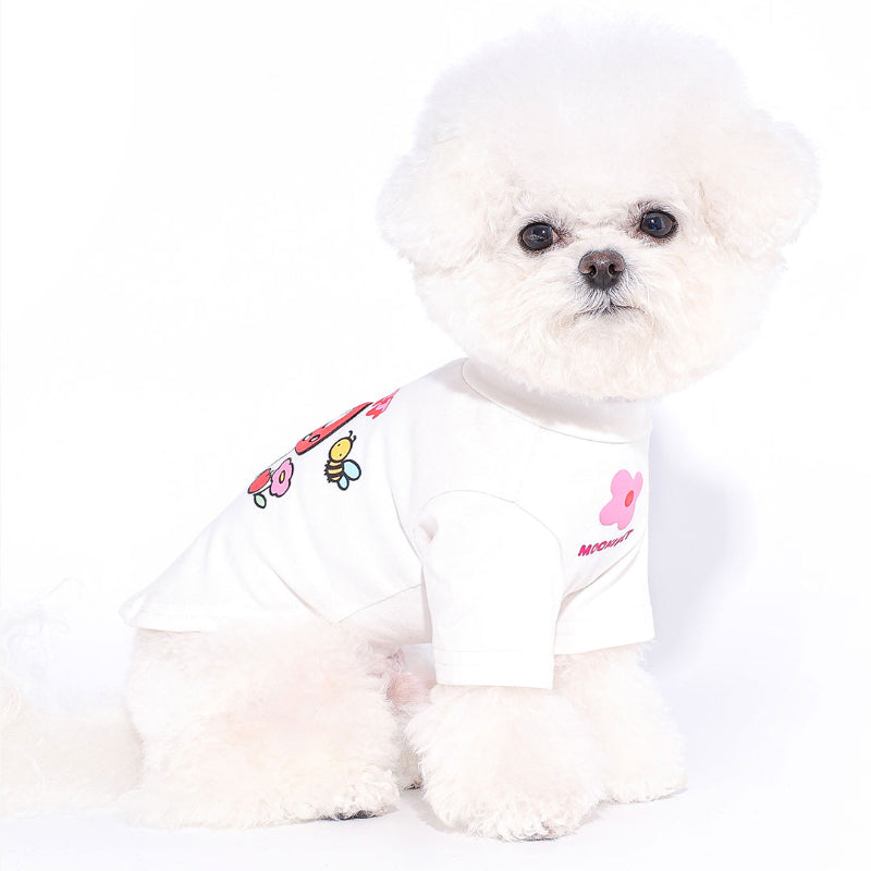 MookiPet® White T-Shirt for Dogs & Cats